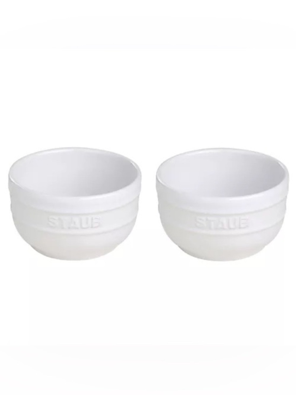 NEW Staub White Ceramic Prep Bowls — Pair